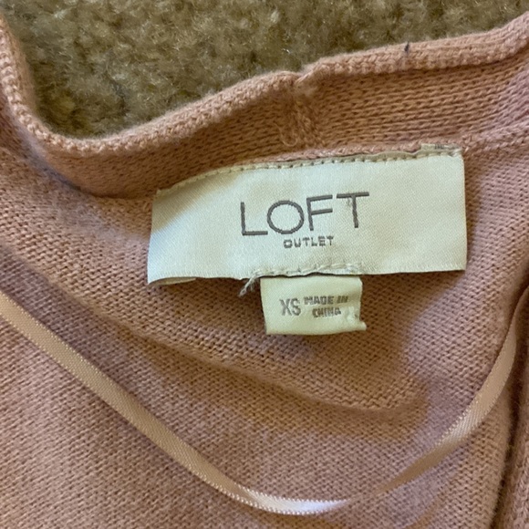 LOFT Pale Pink Cardigan Silk - Picture 6 of 7